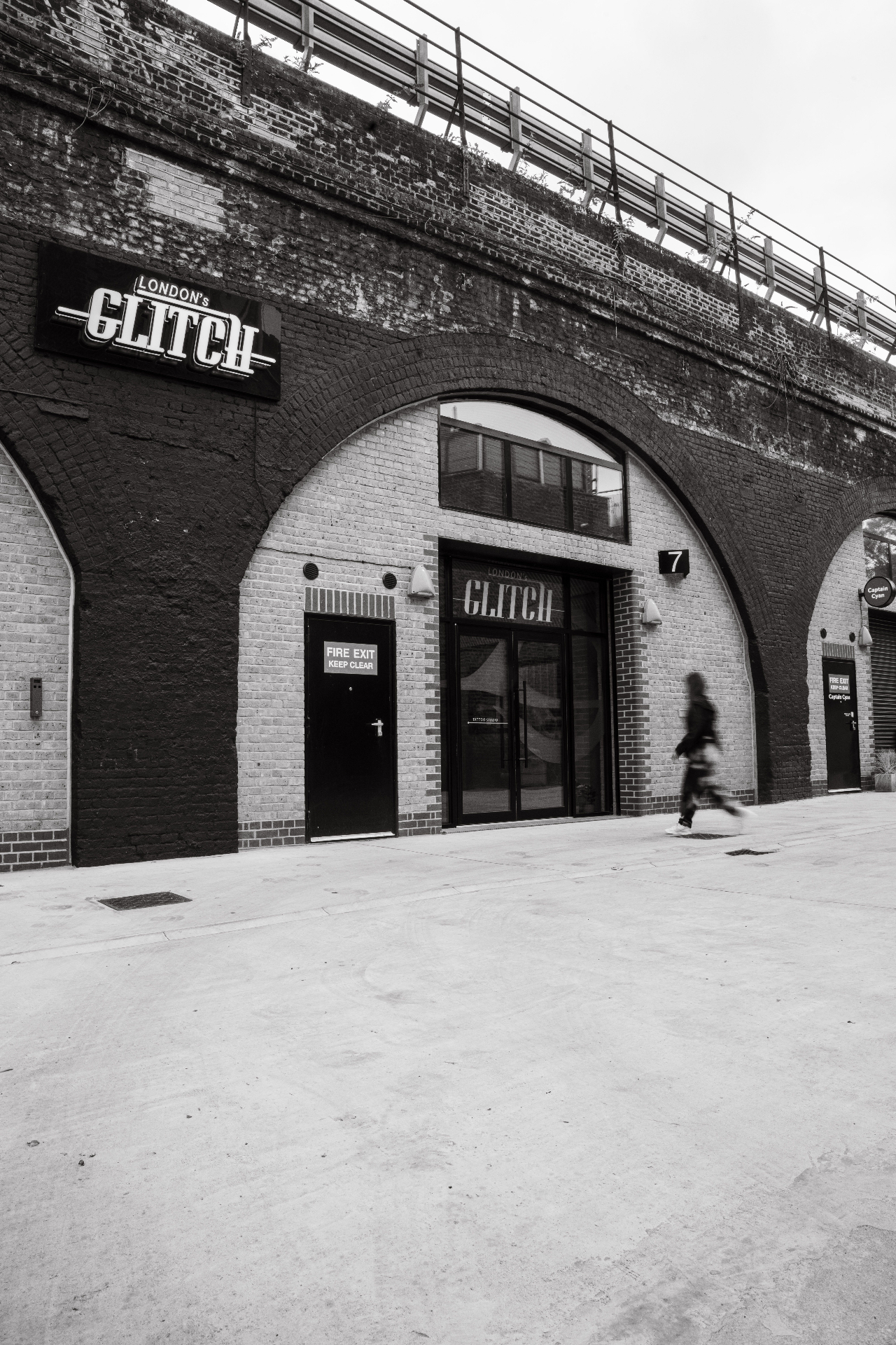 The row of railway arches leading to the London's Glitch entrance